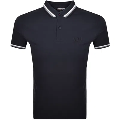 Superdry Tipped Polo T Shirt Navy