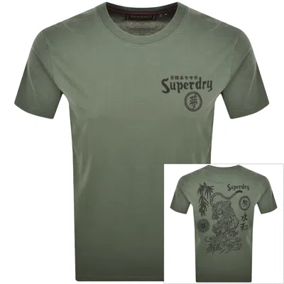 Superdry Tokyo Narrative T Shirt Green