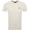 Superdry Vintage Logo T Shirt Straw Grey In White