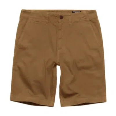 Superdry Vintage Officer Chino Shorts In Brown