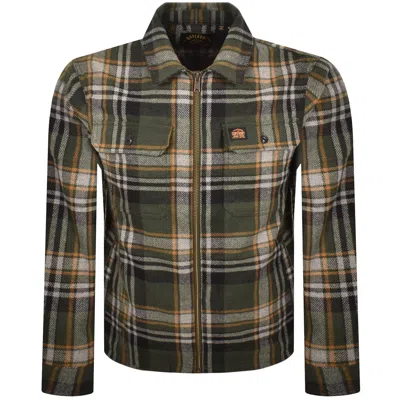 Superdry Vintage Wool Miller Overshirt Green In Multi