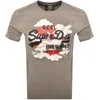 Superdry Vl Tokyo Relaxed Logo T Shirt Green In Gray