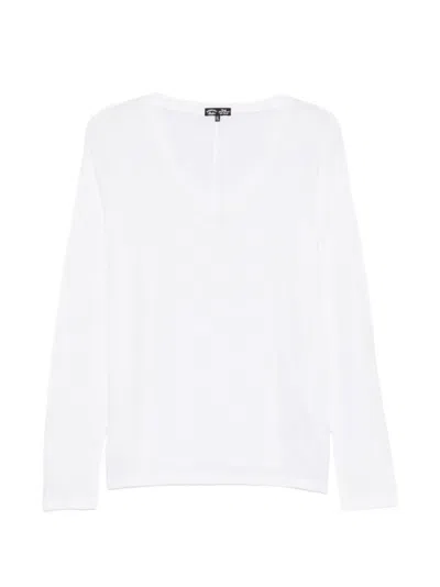 Superdry V-neck Long-sleeve Top In White