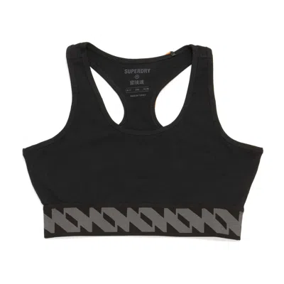 Superdry Women's Organic Cotton Code Elastic Bra In Black