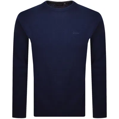 Superdry Wool Blend Knit Jumper Blue