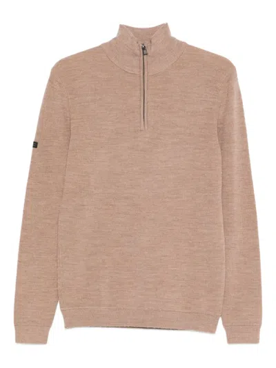 Superdry Zip-neck Sweater In Neutral