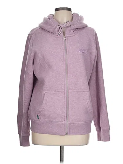 Pre-owned Superdry Zip Up Hoodie In Purple