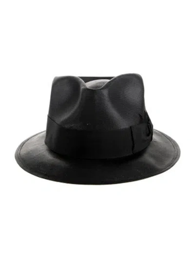 Pre-owned Superduper Black Straw Fedora