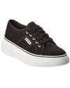Superga 2790 3d Lettering Platform Sneakers In Black