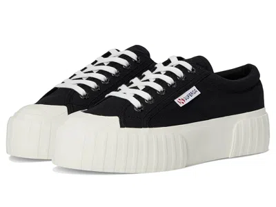 Superga 2631 Stripe Platform Shoes Black/white Avorio : Eu 37 (us
