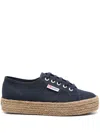 Superga Woman Espadrilles Navy Size 8.5 Textile Fibers In Blue
