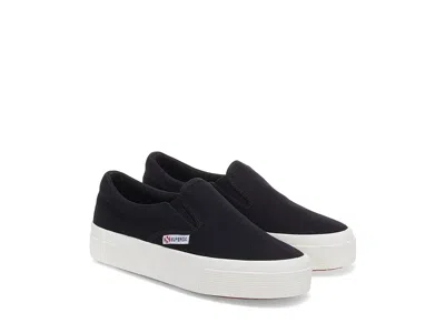 Superga 2740 Platform Slip On In Black