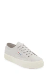 Superga Woman Sneakers White Size 9 Textile Fibers In Grey Silveravorio