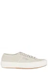 Superga Beige Lace Up Sneakers In Nude