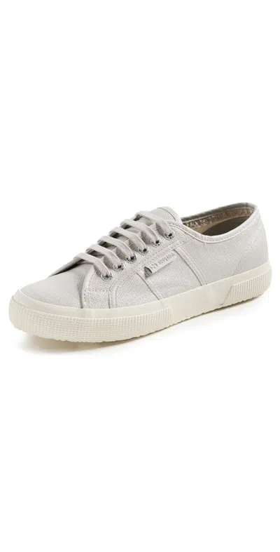 Superga 2750 Pearl Matte Canvas Sneakers Grey Silver-favorio