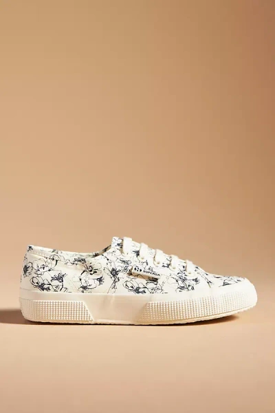 Superga 2750 Sketched Flower Sneakers In Beige