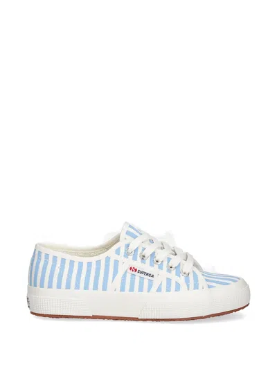 Superga 2750 Striped Lace-up Sneakers In Blue