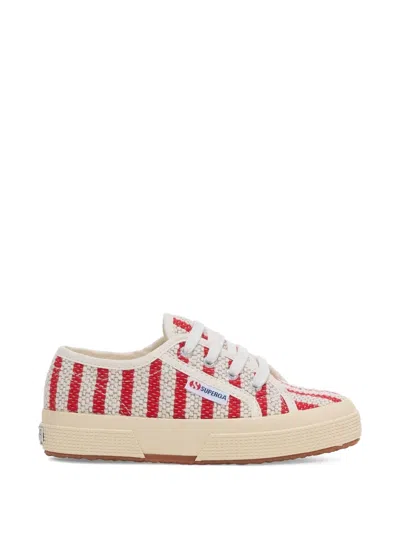 Superga 2750 Kids Cotton Stripes Sneakers In Red