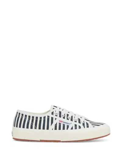 Superga 2750 Striped Lace-up Sneakers In Black