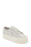 Superga Woman Sneakers White Size 9 Textile Fibers In Grey Silveravorio