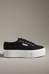 Superga 2790 3d Lettering Platform Sneakers In Black