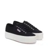 Superga 2790 S9111lw-adk Sneaker Men's Black Canvas Platform Shoes Dwa1039 In Black