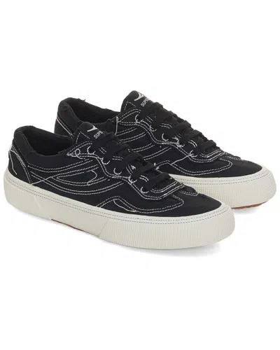Superga 2941 Revolley Distressed Stone Washed Sneaker In Black