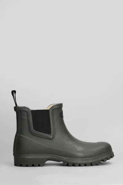 Superga 798 Rubber Boots Mid Low Heels Ankle Boots In Green