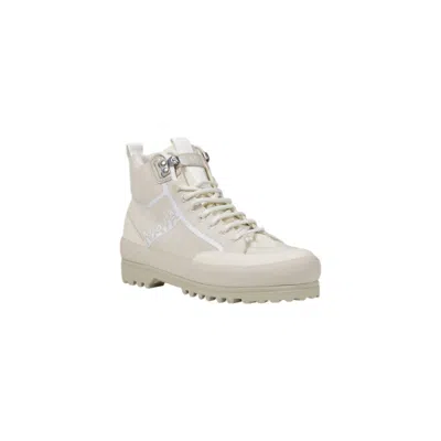 Superga Beige Fabric Sneaker In Gold