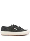 Superga Black Lace Up Sneaker In Black