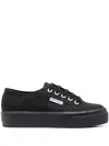 Superga Black Mid Platform Sneakers In Black
