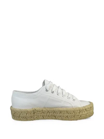 Superga Braided-sole Lace-up Sneakers In White