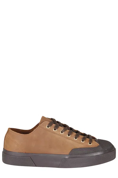 Superga Brown Horse-black Crazy Horse Leather Low-top Sneakers In Animal Print