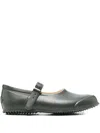 Superga Buckled Ballet Flats In Green