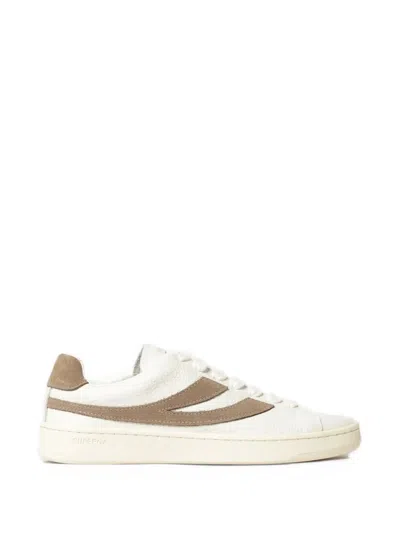 Superga Grained Leather Sneakers In Black