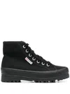 Superga High-top Lace-up Sneakers In Black