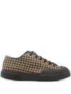 Superga Houndstooth Lace-up Sneakers In Brown