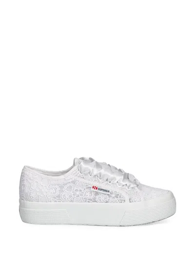 Superga Lace Platform Sneakers In White