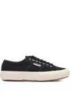 Superga Lace-up Canvas Sneakers In Black