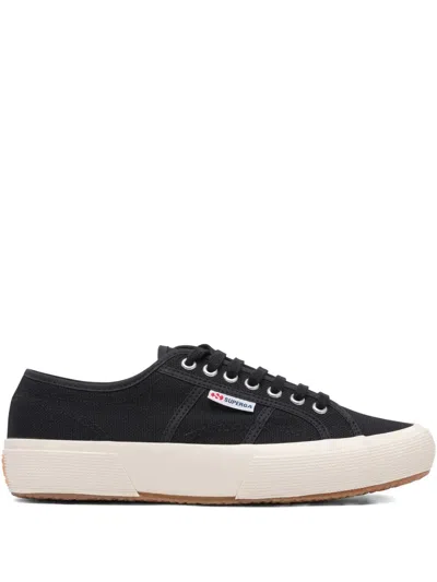Superga Lace-up Canvas Sneakers In Black