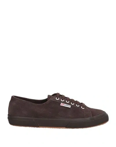 Superga Man Sneakers Dark Brown Size 11.5 Soft Leather