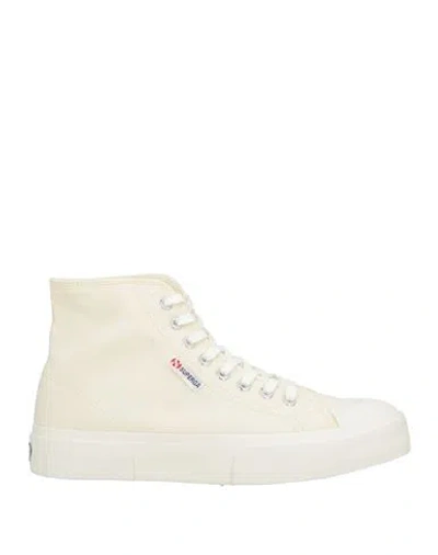 Superga Man Sneakers Ivory Size 8 Textile Fibers In White