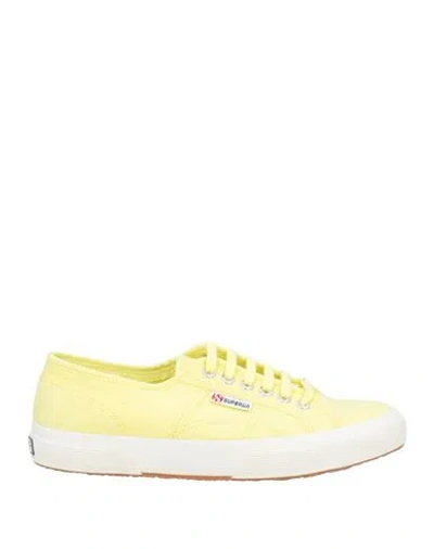 Superga Man Sneakers Lime Green Size 8 Textile Fibers In Yellow