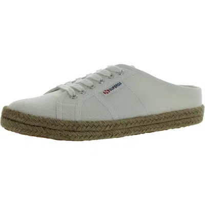 Superga Rope Womens Round Toe Lace Up Mules In White