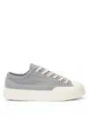 Shop Superga Yarn Dyed Cotton Low Top Sneakers In Grigio E Bianco