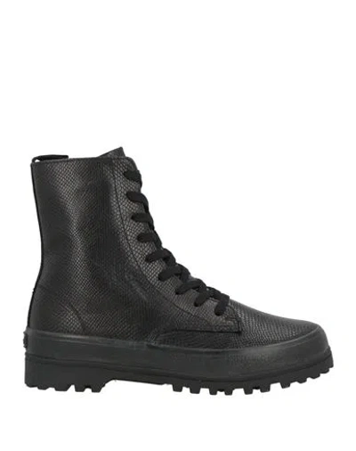 Superga Woman Ankle Boots Black Size 6.5 Leather