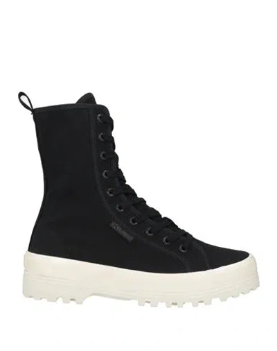 Superga Woman Ankle Boots Black Size 9.5 Textile Fibers