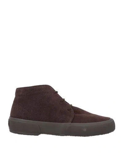 Superga Woman Ankle Boots Dark Brown Size 6 Leather