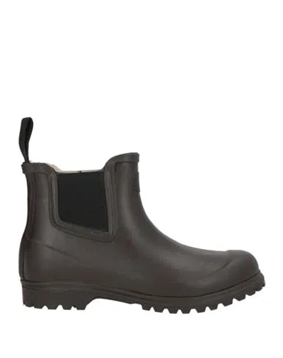 Superga Woman Ankle Boots Dark Brown Size 6 Rubber In Black