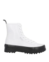 Superga Woman Ankle Boots White Size 9.5 Textile Fibers In White